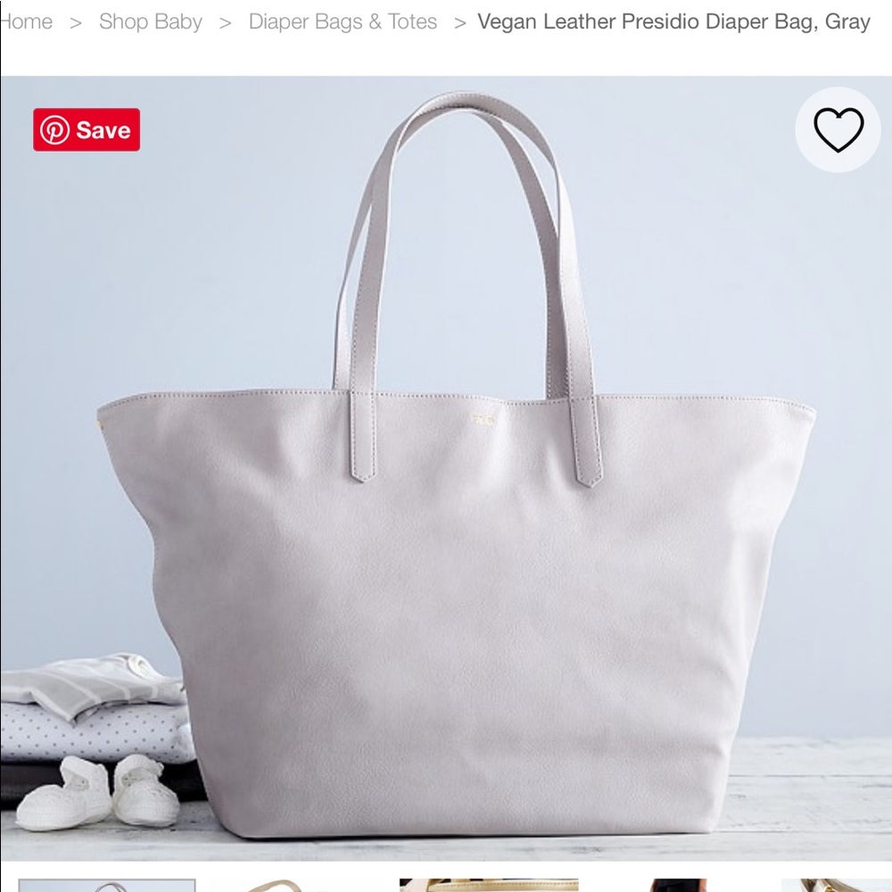 Presidio Vegan Leather Diaper Bag in Gray